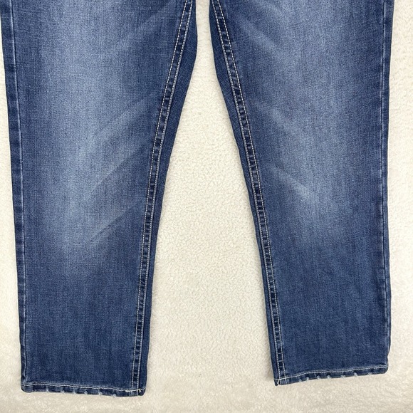T.K. Axel Slim Boot Cut Stretch Blue Denim Jeans Mens 32x30 NEW - Picture 3 of 16